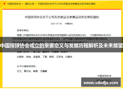 中国排球协会成立的重要意义与发展历程解析及未来展望